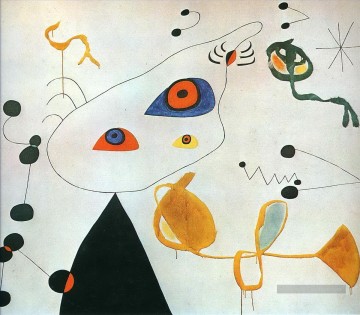 Femme et oiseau dans la nuit 3 Joan Miro Peinture à l'huile